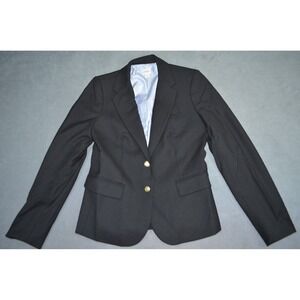 J.Crew $198 Original Schoolboy Blazer Black Size 4 AZ565